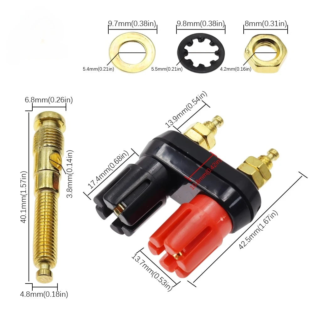 1/2PCS Banana Plugs Couple Terminals Red Black Connector Amplifier Terminal Binding Post Banana Speaker Plug Jack M20