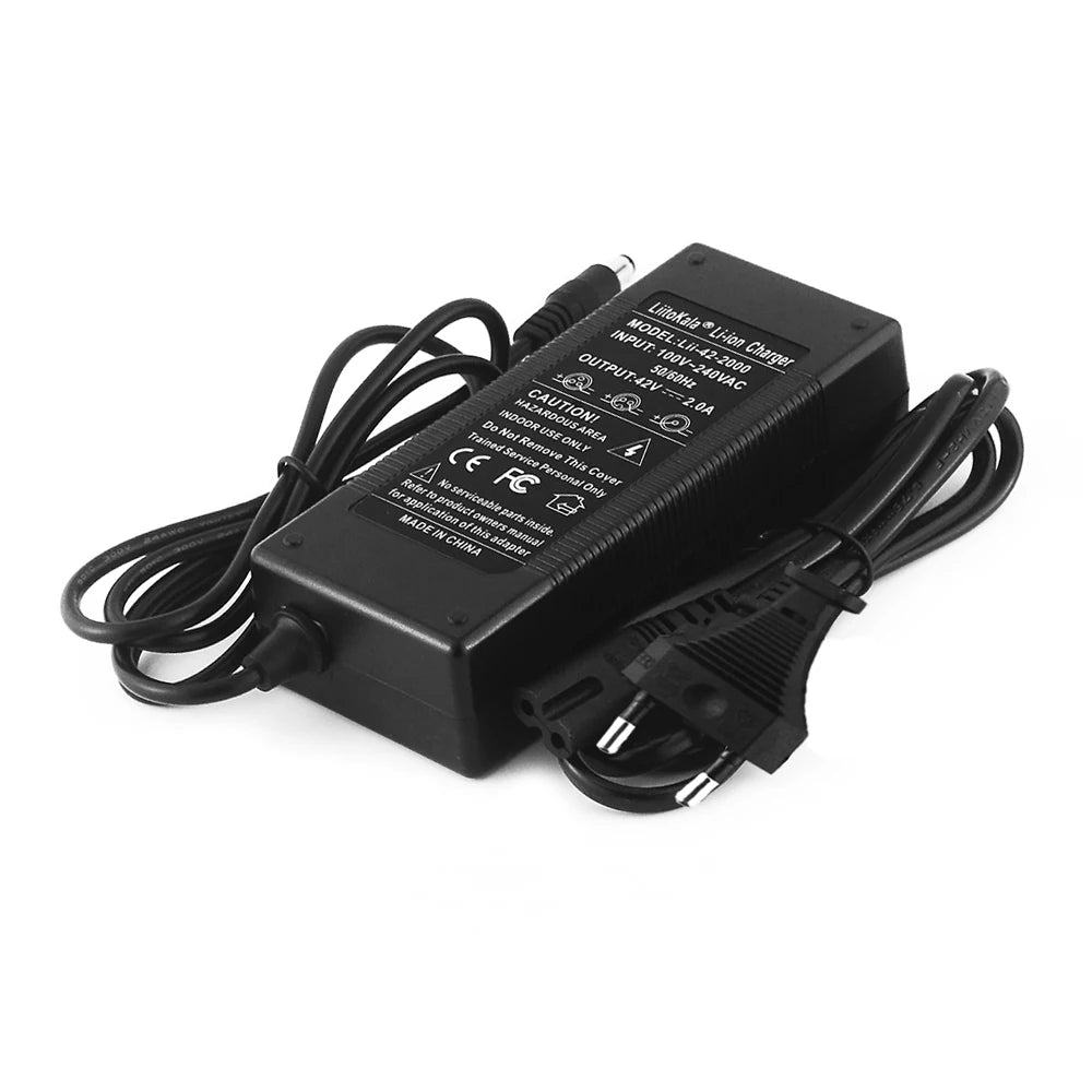 LiitoKala 10S 36V/42V 2A 18650 Charger 100-240V Input Lithium Li-ion Charger For 36V Electric Bike Wo-wheel Vehicle