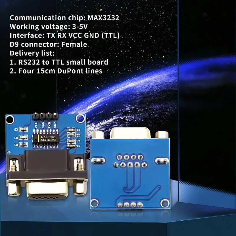 5PCS RS232 To TTL Converter Module，MAX3232 3.3V To 5V RS2323 COM Serial Prot Board To TTL Connector for Arduino Microcontrollers