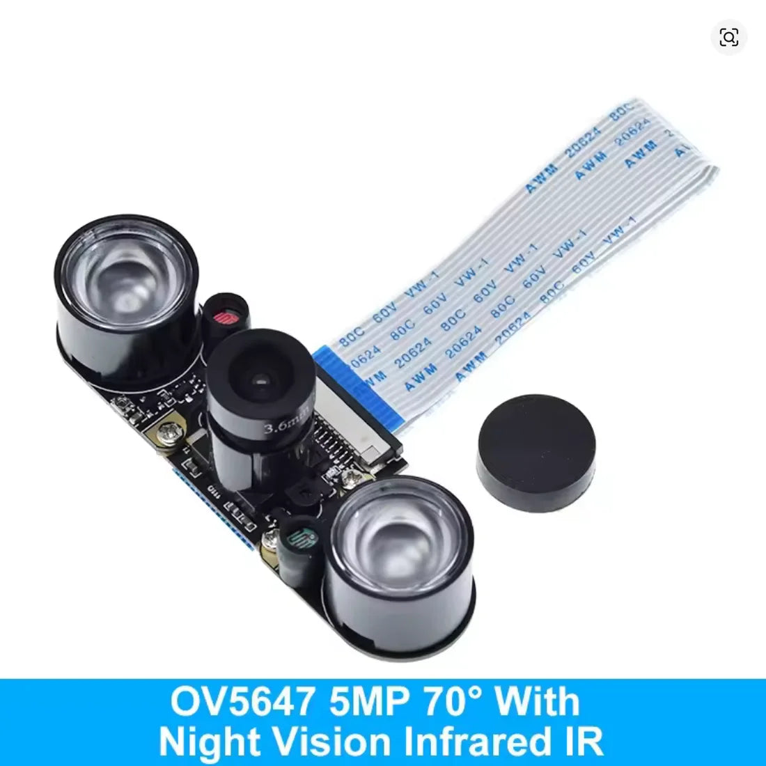 OV5647 Camera 5MP 70 Degree Night Vision 1080P With IR-CUT for Raspberry Pi 4B 3B+ 3B