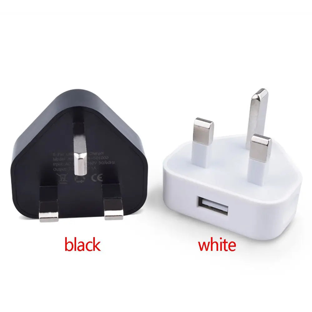 Office 1 Port USB 5V 1A 3 Pin Wall Charger UK Plug USB Charger Power Adapter