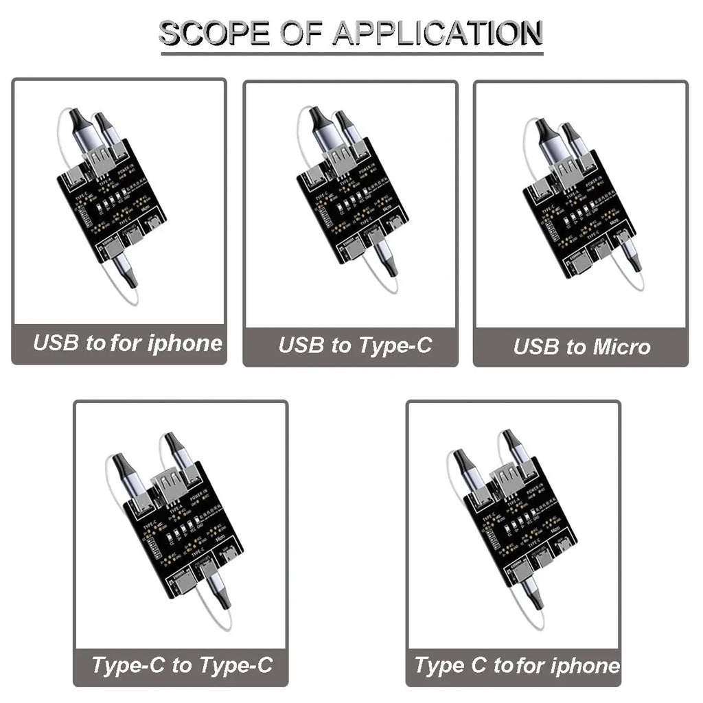 DT3 Data Cable Detection Board Type C USB C Micro USB Cable Tester Detector for Apple IOS Android Fast Quick Charging Lighting