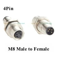 M12 A Code 5Pin Male to Female Converter IP67 Shielded Bulkhead Feedthrough Panel Mount Connector Receptacle 60V 4A for NMEA2000