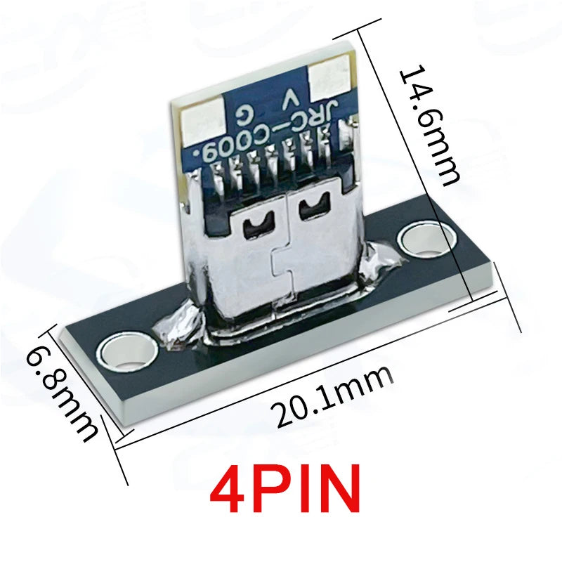 5/20Pcs USB Jack 3.1 Type-C 2Pin 4Pin Female Connector Jack Data Charging Port Small Electrical Charging Base with Fixing Plate