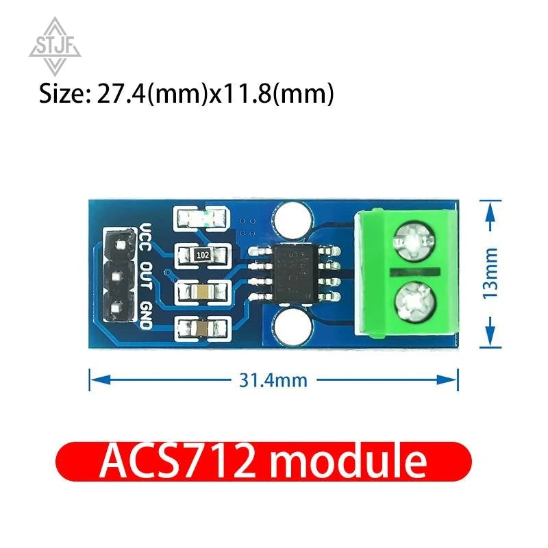 STJF 1PCS NEW ACS712 5A 20A 30A Hall Current Sensor Module ACS712 model for arduino