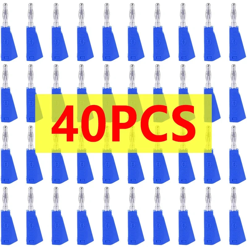 40/200Pcs 4mm Banana Plug Stackable Banana Audio Connector Copper Nickel Plated Soldering Electrical Terminal Banana Plugs