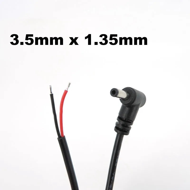 2pin DC Male Power Connector Extend Right Angle Charging Cable 4.0x1.7 3.5x1.35mm 5.5x2.1mm 5.5x2.5mm 22AWG 90 Degree 3A Cord T