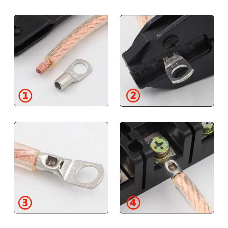 SC Type Wire Nose Terminal SC6 SC10 SC16 SC25 SC35 Bare Copper Battery Block Lugs Hole ID6/8/10/12mm Crimp Wire Connector