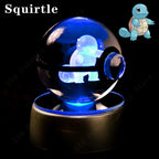 Pokemon Crystal Ball 3D Mewtwo Pikachu Gengar Pokeball 3D Night Light Lamp Glass Statue Pokemon Crystal Ball Birthday Gift