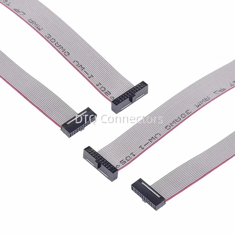 1Pcs FC 1.27mm Pitch 6P/10/14/16/20/30/34/40/50 Pin Gray Flat Ribbon Cable IDC Double Ends JTAG ISP Download Same Direction Data