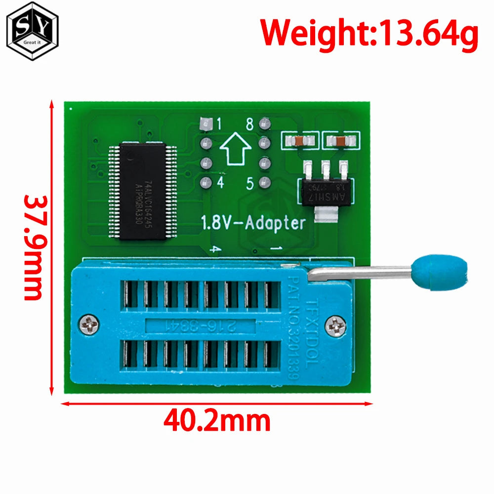 1.8V adapter for Iphone or motherboard 1.8V SPI Flash SOP8 DIP8 W25 MX25 use on programmers TL866CS TL866A EZP2010 EZP2013 CH341