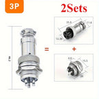 2 Sets  Male + Female GX16 Aviation Connector Plugs,2P/3P/4P/5P/6P/7P/8P/9P/10P Configurations Ideal