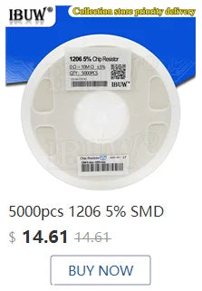 200PCS 660PCS 720PCS 4000PCS 0402 0603 0805 1206 1210 2512 SMD Resistor Kit igmopnrq Assorted Kit 10K 100K 1K 1R 100R 220R 1% 5%
