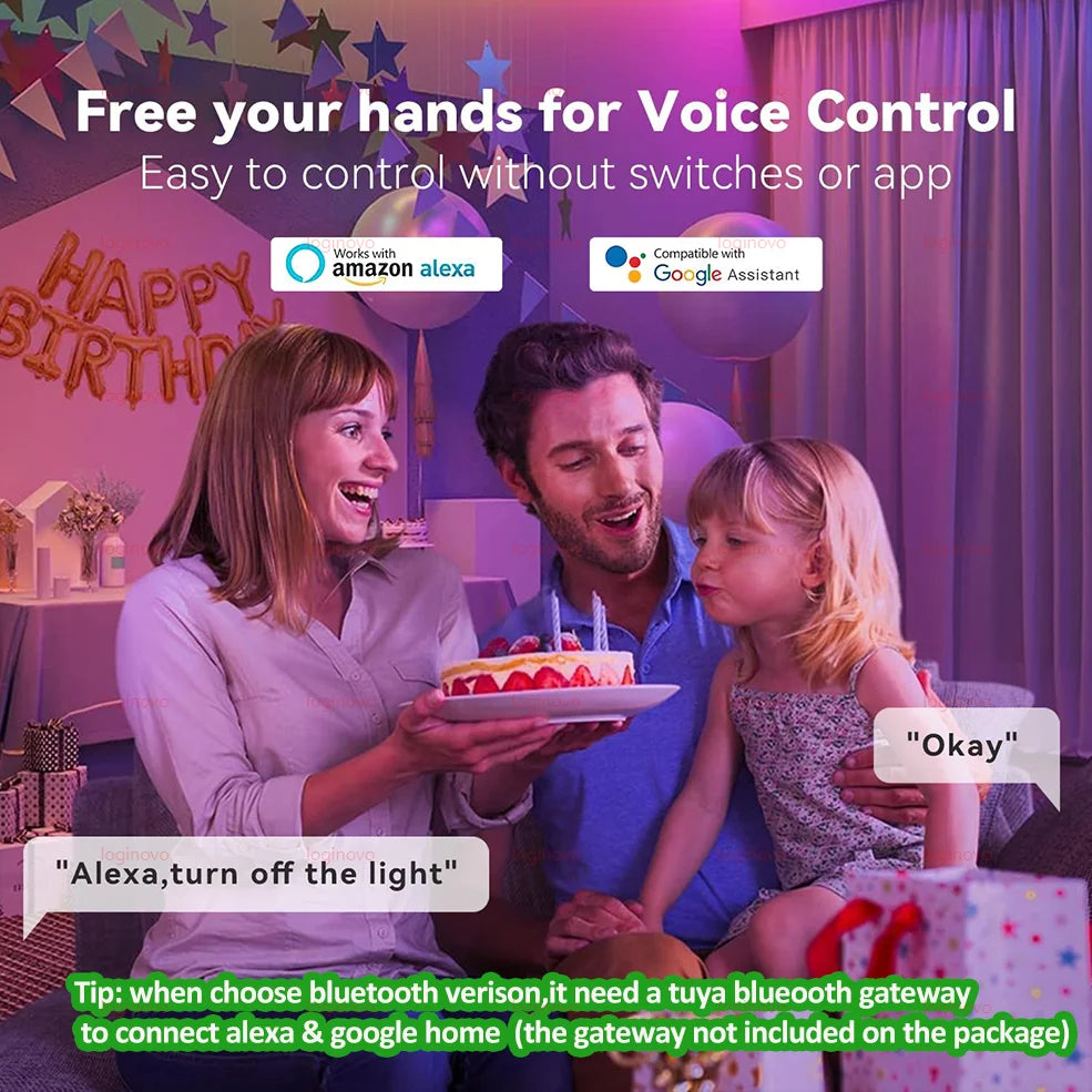 Bluetooth/WiFi LED Light Bulb E27 15W 20W 110V 220V RGB RGBCW Dimmable Led Bulbs Led Lamp For Alexa Google Home Tuya Smart Life