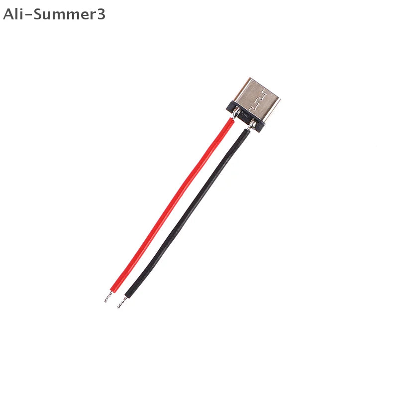 10Pcs Micro USB Type-C 2Pin Horizontal 2P Simple Soldered Female Plug-in Board Quick Charging Connector