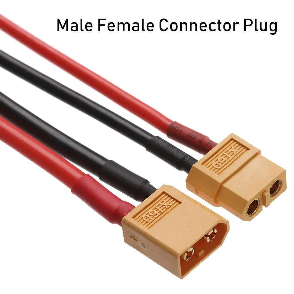 XT60 Connector Plug With Silicone Wire 12/14 AWG Female/Male Cable Dual Extension 10CM/15CM Battery Connectors Model Accessories