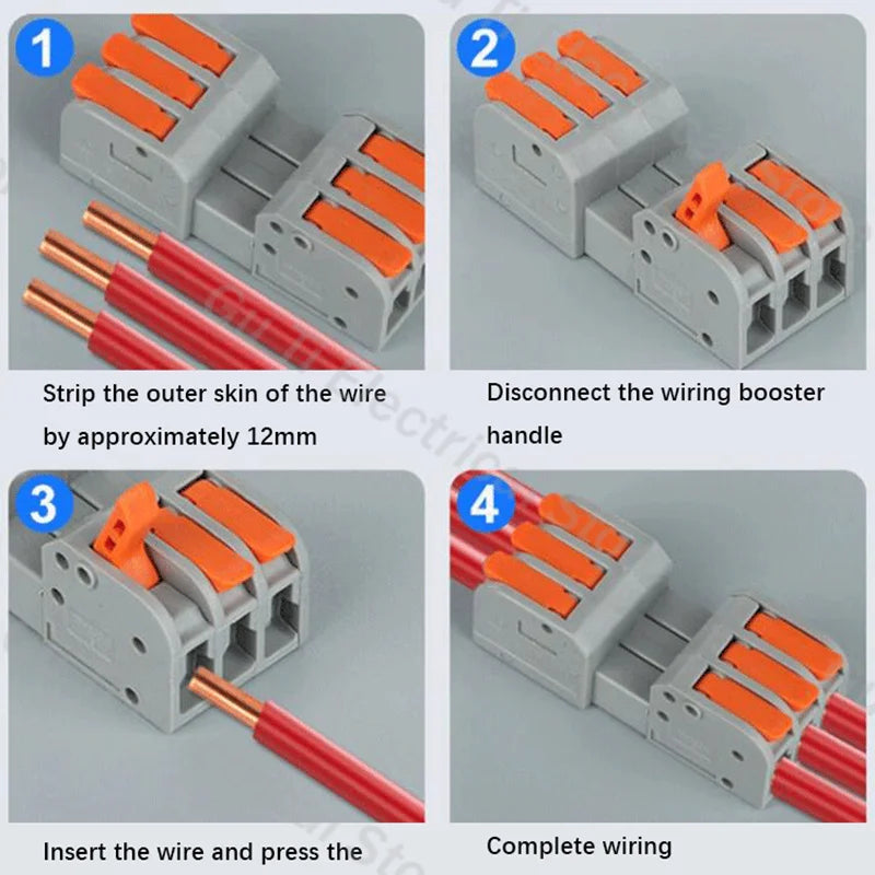 Male Female Docking Mini Quick Wire Connector Universal Compact Electrical Wiring Connectors Push-in Conductor Terminal Block