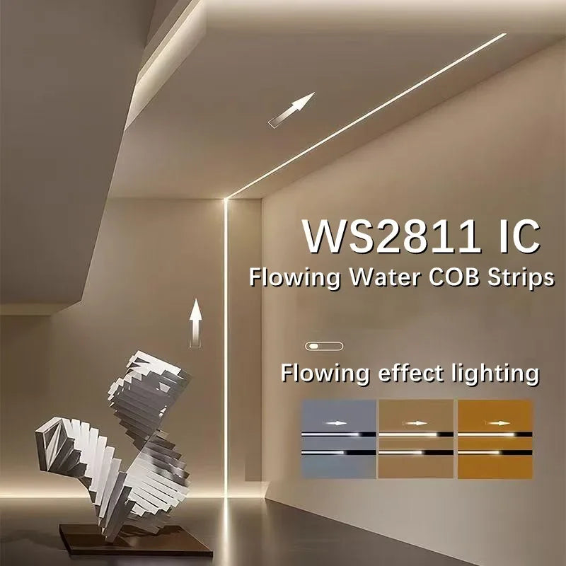 WS2811 IC COB LED Strip DC24V 360LEDs Addressable Running Water Flowing Light Flexible High Density Tape RA90 3000K/4000K/6000K