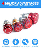 16 16 22mm Ultra Short Style metal emergency stop button switch waterproof mushroom head Rotation reset Anti-slip with lights