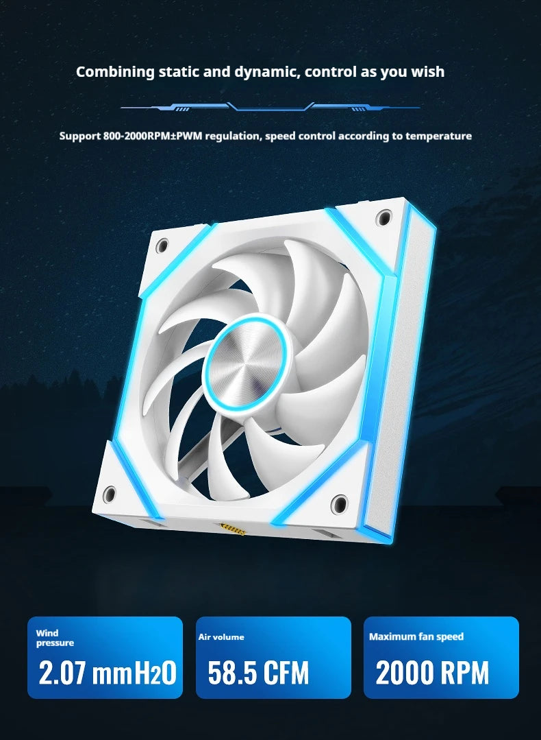 Star Brick P1 Jungle Leopard Interstellar SE Building Block Fan Triple ARGB 12cm Desktop Computer Wireless Splicing Fan