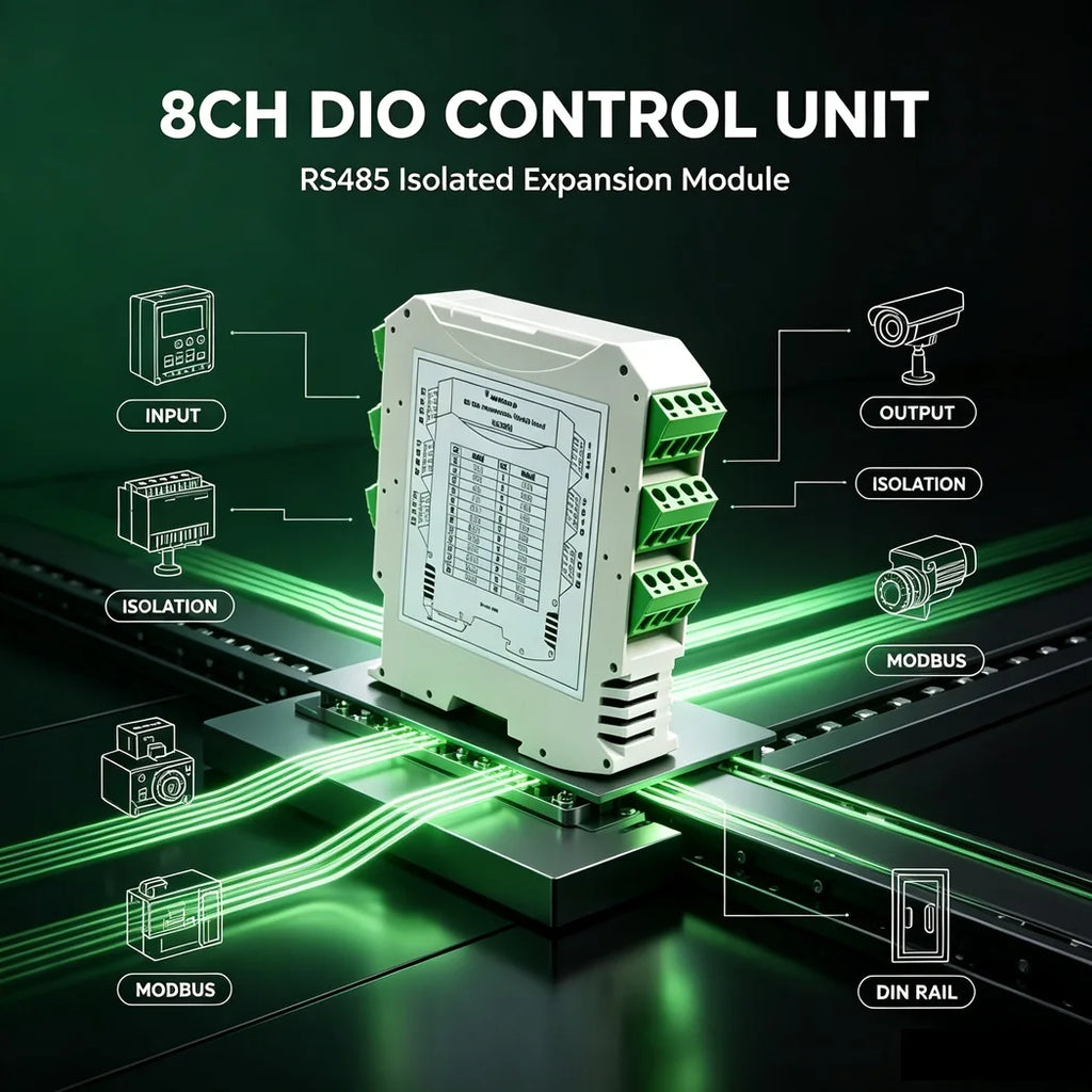 8CH Opto Isolated Modbus RTU RS485 IO Expansion Board DC7-25V ULN2803 300mA For PLC Smart Home CCTV PTZ