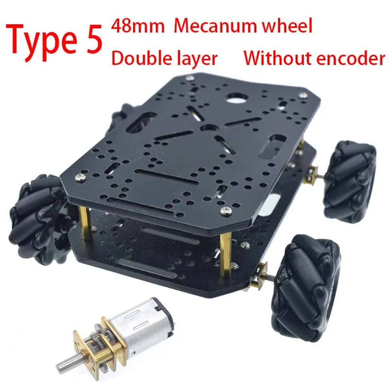 4WD Chassis Smart Robot Car 6V N20 DC Mini Micro Gear Motor Smart Car Kit 4WD Robot Chassis Kits With Encoder Mecanum Wheel Car
