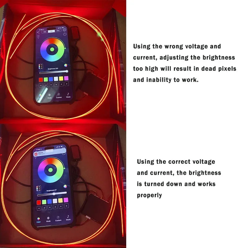 6/10/14/18 in 1 Led Car Ambient Lights RGB 213 64 Color Acrylic Strips Symphony Streamer Interior Atmosphere Lamp Control By App