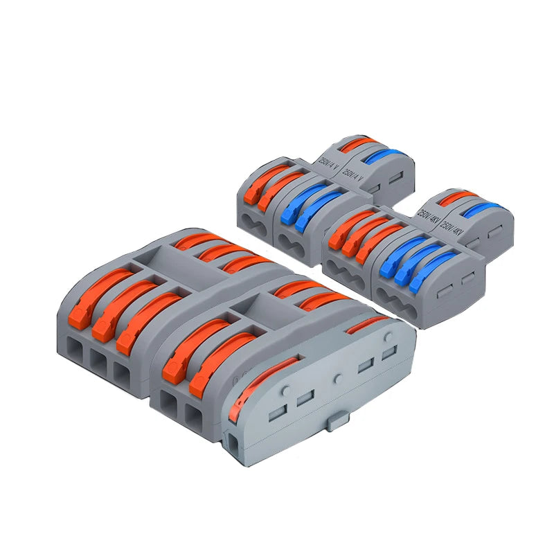 10/100Pcs Lever Wire Connectors, Compact Splicing Wire Connector, 2 3 5 Way Electrical Connectors, for Quick Connect 28-12 AWG