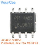 20pcs/5pcs AO4407A SOIC-8 4407A P-channel -30V/-12A SMD MOSFET Field Effect Transistor Chip AO4405AO4411 AO4413 AO4421 AO4435