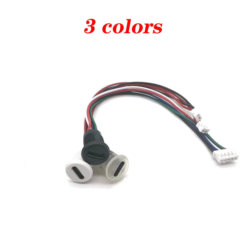 USB 2P/4P/5P/6P Connector Type-C Waterproof with PH 2.0 Nut Locking Plate Female Waterproof High Current Fast Charging Jack Port