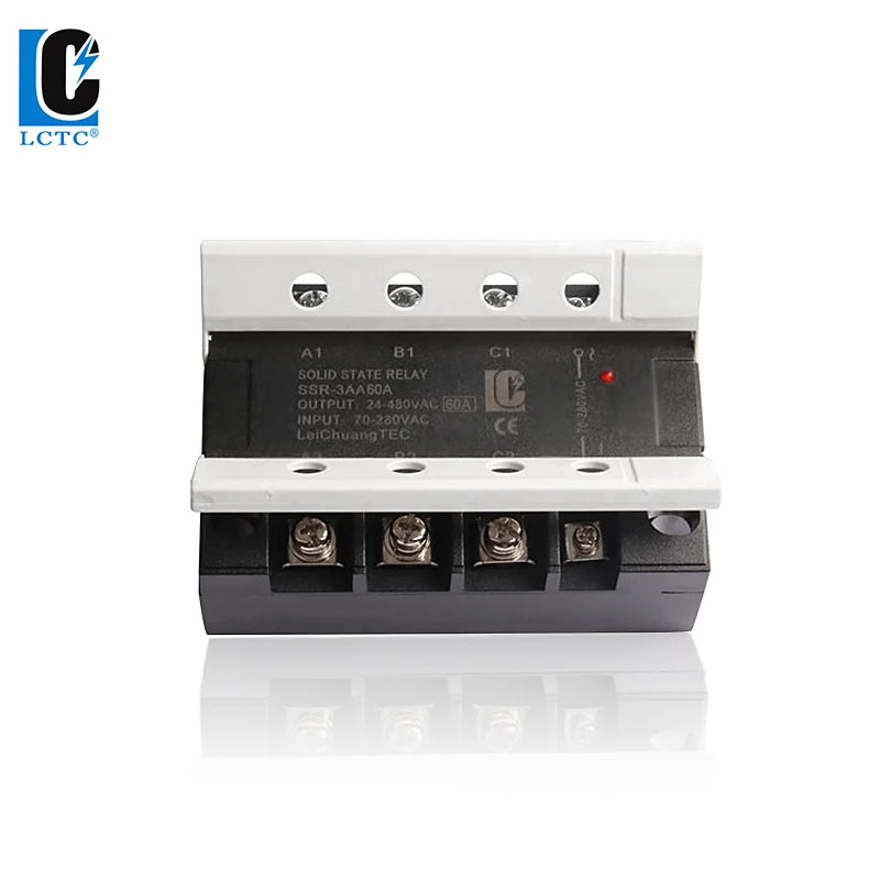 LCTC 3-Phase  SSR10A 25A 40A 60A 80A 100A 120A DC to AC AC to AC DC to DC Solid State Relay Zero-crossing Relay 3-32VDC