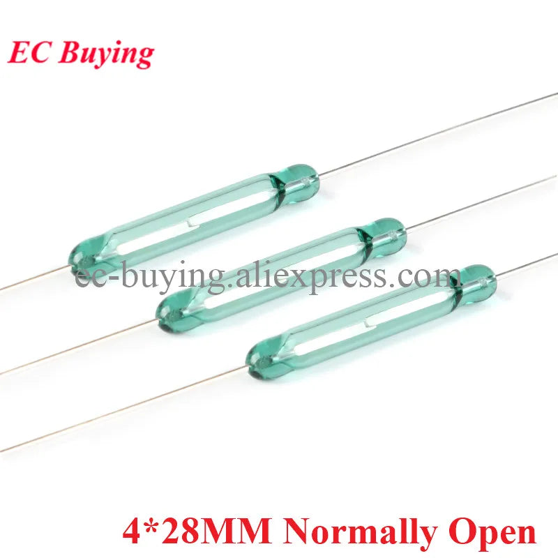 20Pcs/5pcs Reed Switch Magnetic Induction Switch Normally Open Normally Closed NO NC Conversion Sensor Induction 4*28MM 1.8*10