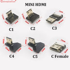 1PC Ribbon Flat FPV HDMI-Compatible Connector Flexible Cable Raspberry Pi 4 Micro HDTV To HD/Mini HD Female 90 Degree FFC 20pin