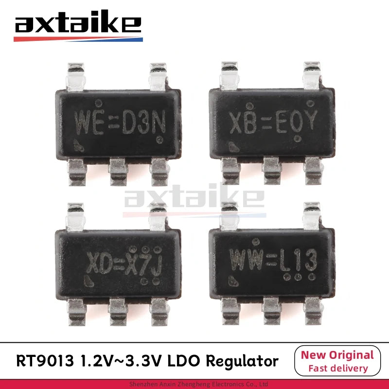 20PCS RT9013 1.2V 1.5V 1.8V 2.5V 2.8V 3.0V 3.3V SOT23-5 RT9013-33GB 12 15 18 25 28 30 33 GB 500mA LDO Regulator SMD Chip IC