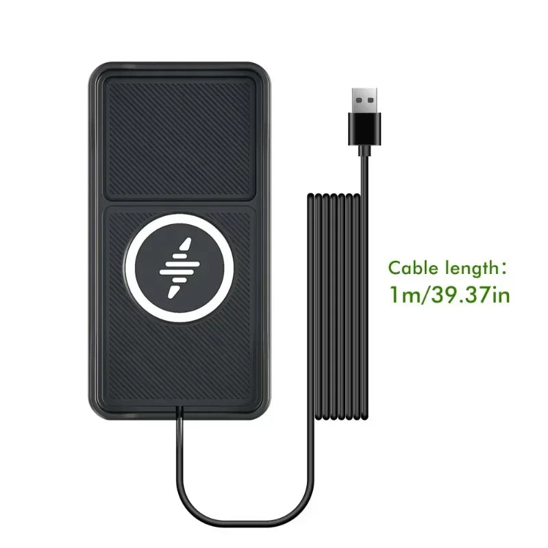 Car Wireless Charger Pad Base USB Cable for iPhone 16 15 14 13 12 Pro Max Samsung Xiaomi Airpods Pro 2 LG Fast Charging Station