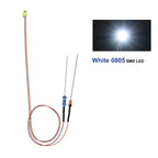 Evemodel 10pcs Pre-wired 0402 0603 0805 SMD LED Lights 50cm Wire with Resistor for 12V AC DC Bright Warm Red Blue Green Yellow