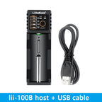 LiitoKala Lii-100C Lii-100 B Battery Charger For 18650 18350 26650 16340 RCR123 14500 3.7V 1.2V Ni-MH Ni-Cd 2A USB Smart Charger