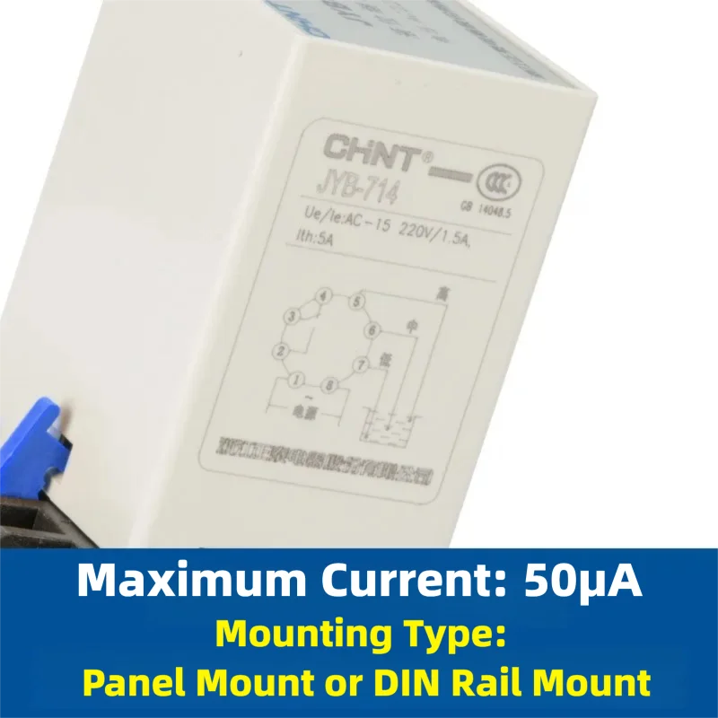 CHINT Liquid Level Relay JYB-714/714B/714C AC220/380V Water Level Controller with PUMP/DRAIN/RUN LED Panel and DIN Rail Mount