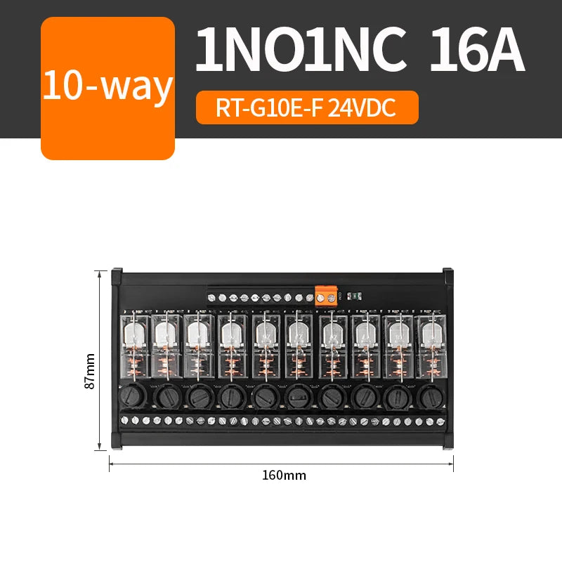 ENMG PNP/NPN Intermediate Relay Module G2R-1-E Control Module DC 24VDC One Open One Closed 16A 8/16 Way Screw Type Spring Inline