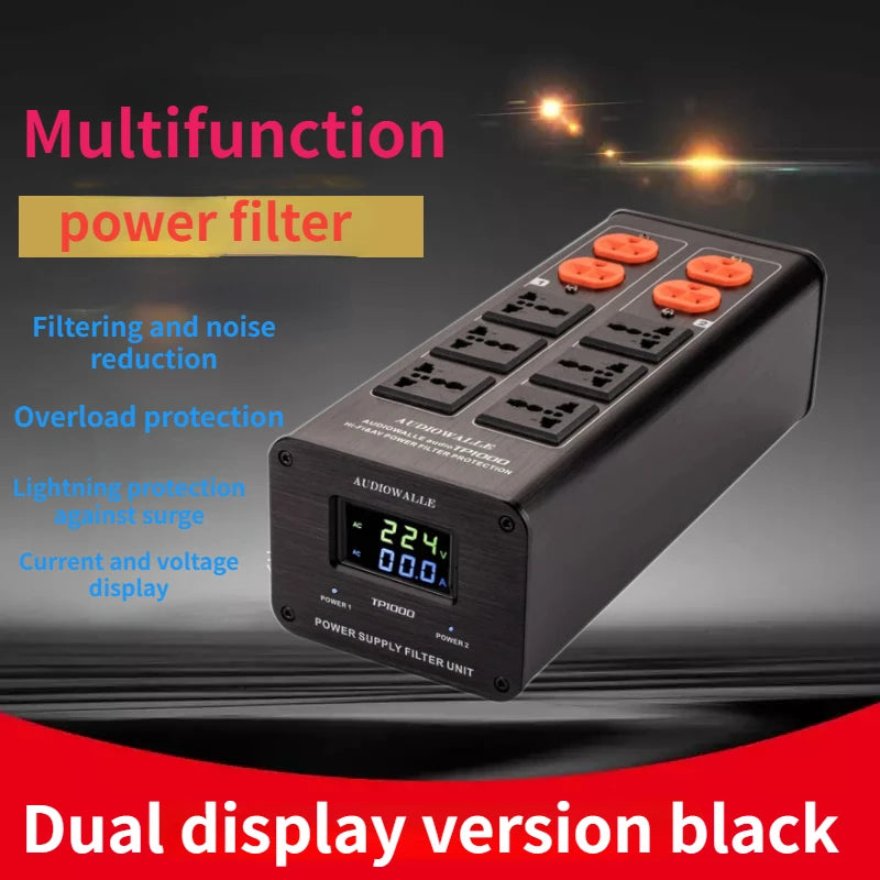 TP1000 Power Filter Socket Fever Audio Power Purifier Lightning Protection Surge Protection Filter Socket Power Bank