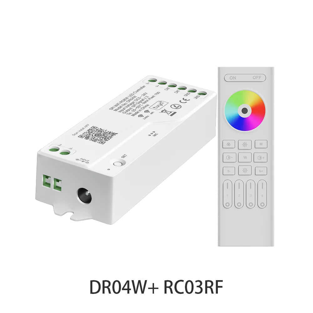 Tuya Wifi SPI RGB Controller DR03W RGBW DR04W For WS2812B WS2811 Addressable LED Strip Light Alexa Google Voice Control
