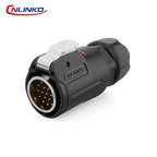 CNLINKO M24 Industrial Power & Signal Connector 2-24 Pin 25A 500V Waterproof IP68 Semi-Metal Solder Type Single-Hole Mount