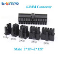 10Pcs 5557 4.2mm Black Automotive Connector Male Plug Housing 2*1Pin-2*12Pin for PC/Computer Graphics Card PCI-E Power