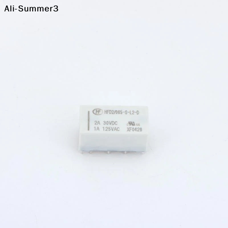 【AH】1Pc 12V Coil Bistable Latching Relay DPDT 30VDC 2A 1A 125VAC HFD2-005-S-L2-D Realy High Quality Home Improvement