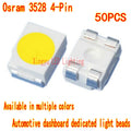 50PCS  3528 4pin LED Lamp Bead White Red Yellow Green Blue Lightbright 1210 Imported Automobile Instrument Panel Lamp