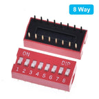 10pcs TZT Slide Type Switch  1 2 3 4 5 6 7 8 10PIN 2.54mm Position Way DIP Red Pitch Toggle Switch Red Snap Switch Dial Switch