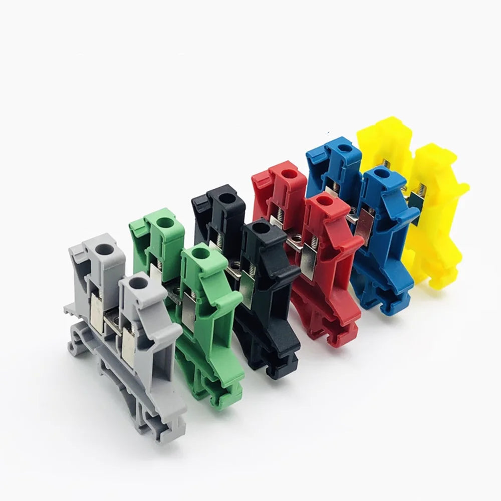 10Pcs UK2.5 DIN Rail Terminal Block Universal Screw Connection 2.5B Strip Connector for 2.5mm² Cable Electrical Wire