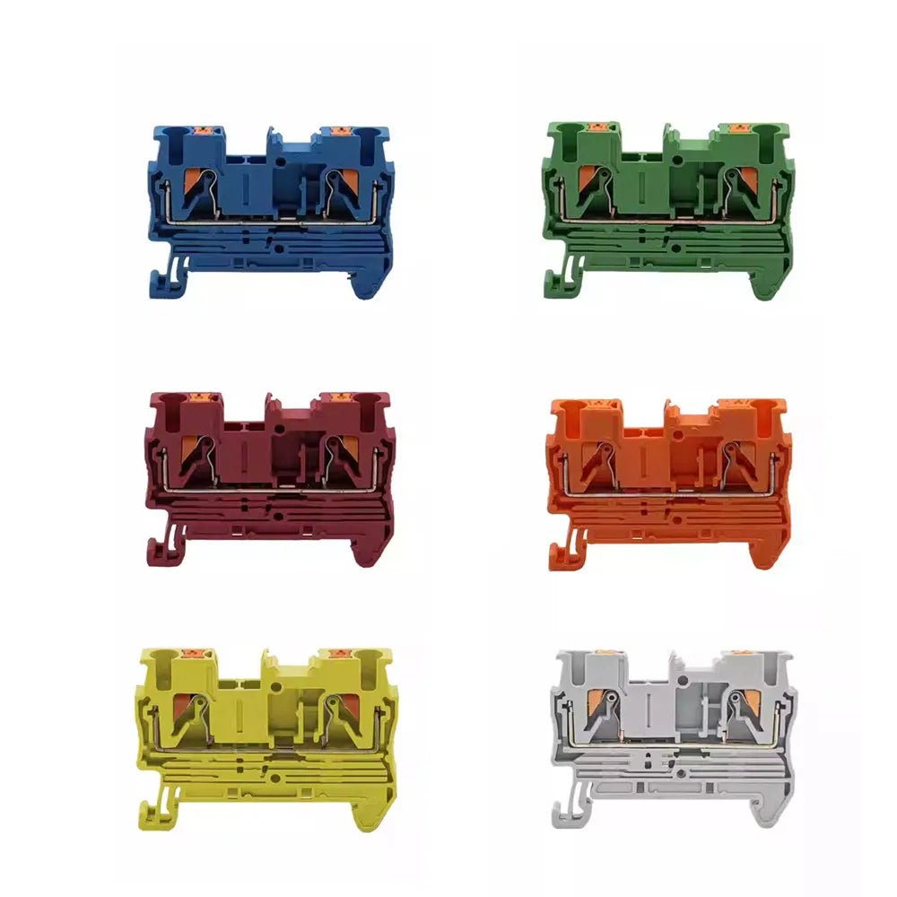 10Pcs PT2.5 Push-in Terminal 2.5mm² Cable Wire Electrical Connector DIN Rail Terminal Block Feed-Through Strip Plug PT-2.5