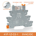 Din Rail Slim Relay Module 41F-1Z-C4-1 Integrated PCB Mount Power Relay With Relay Holder 12V 24V ACDC 220V Relay Socket 6.2mm