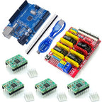 CNC Shield V3 Engraving Machine 3D Printer + 4pcs DRV8825 Or A4988 Driver Expansion Board For Arduino For UNO- R3 With USB Cable
